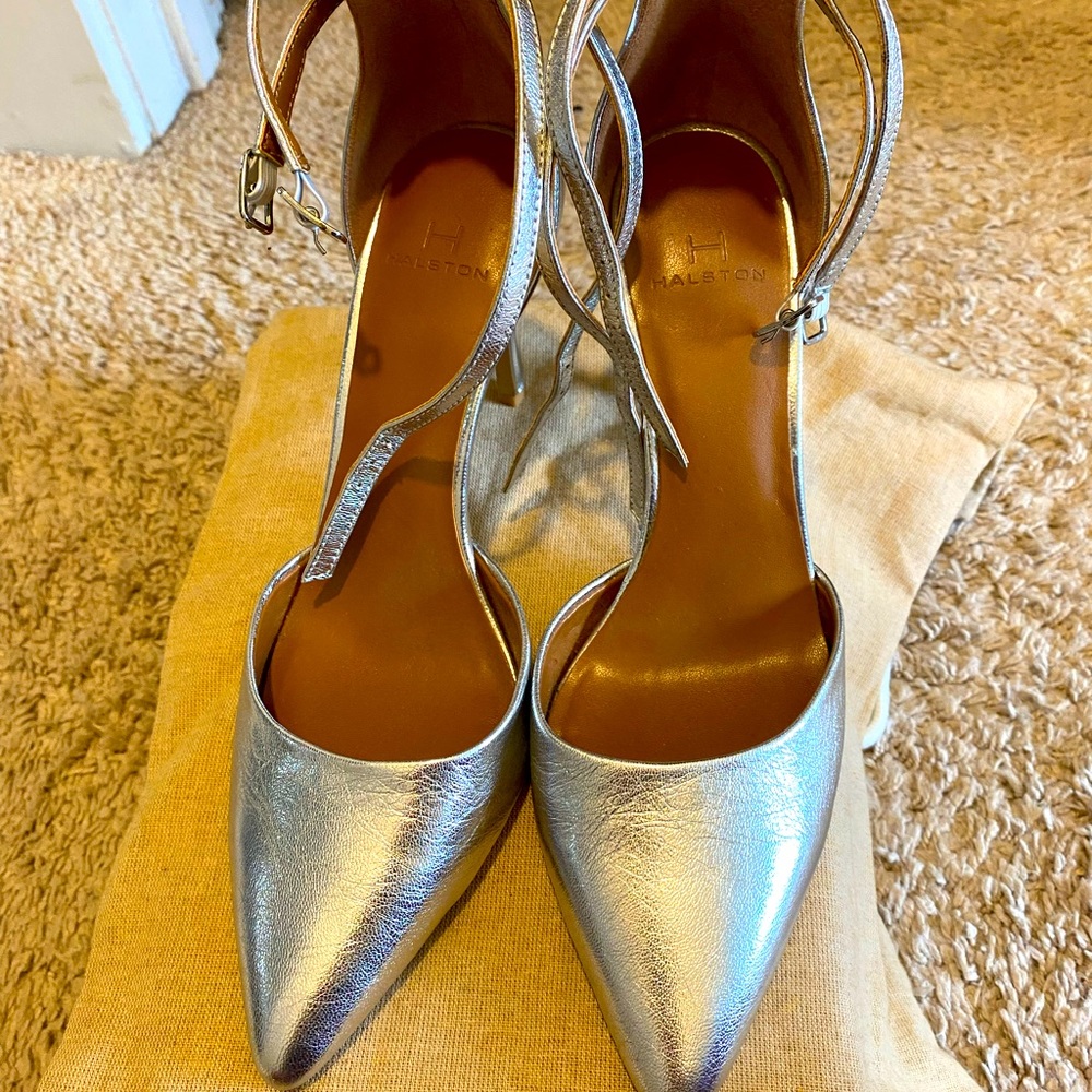 Silver Halston heels